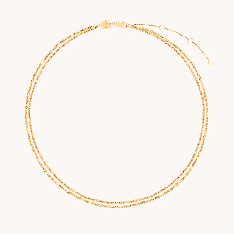 Limited-Time Jewelry Sale – Elegant Styles At Less Illusion Twist Double Chain Necklace in Gold Limited-Time Jewelry Sale – Elegant Styles At Less Illusion Twist Double Chain Necklace in Gold