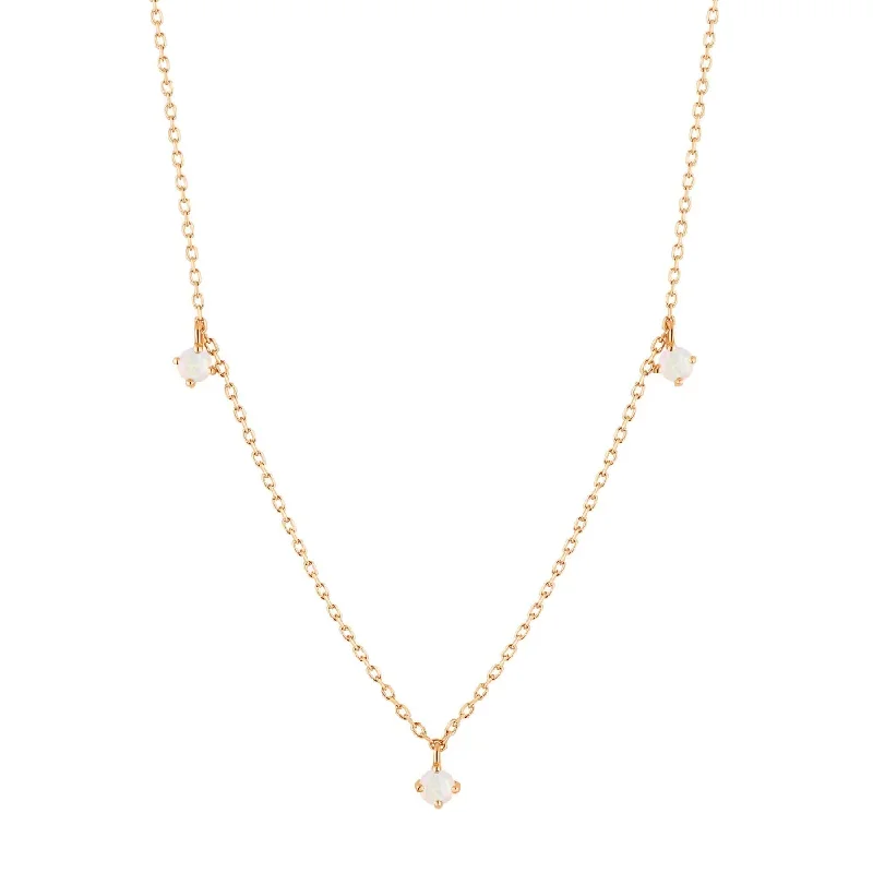 Luxury Jewelry Clearance – Shop Premium Styles Now Triple Opal Necklace in 14K Yellow Gold