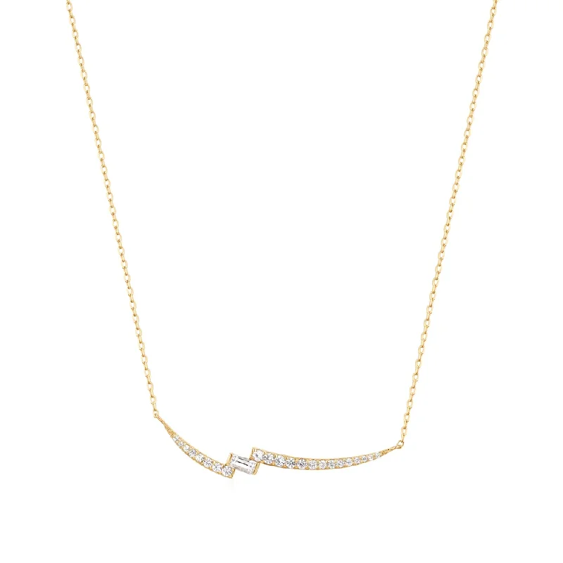 Unmissable Jewelry Clearance – Final Reductions White Sapphire Curved Necklace