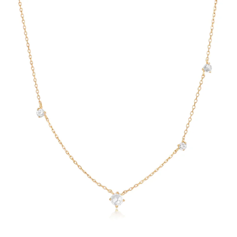 Exclusive Jewelry Markdowns – Limited-Time Offer White Sapphire Necklace in 14K Yellow Gold