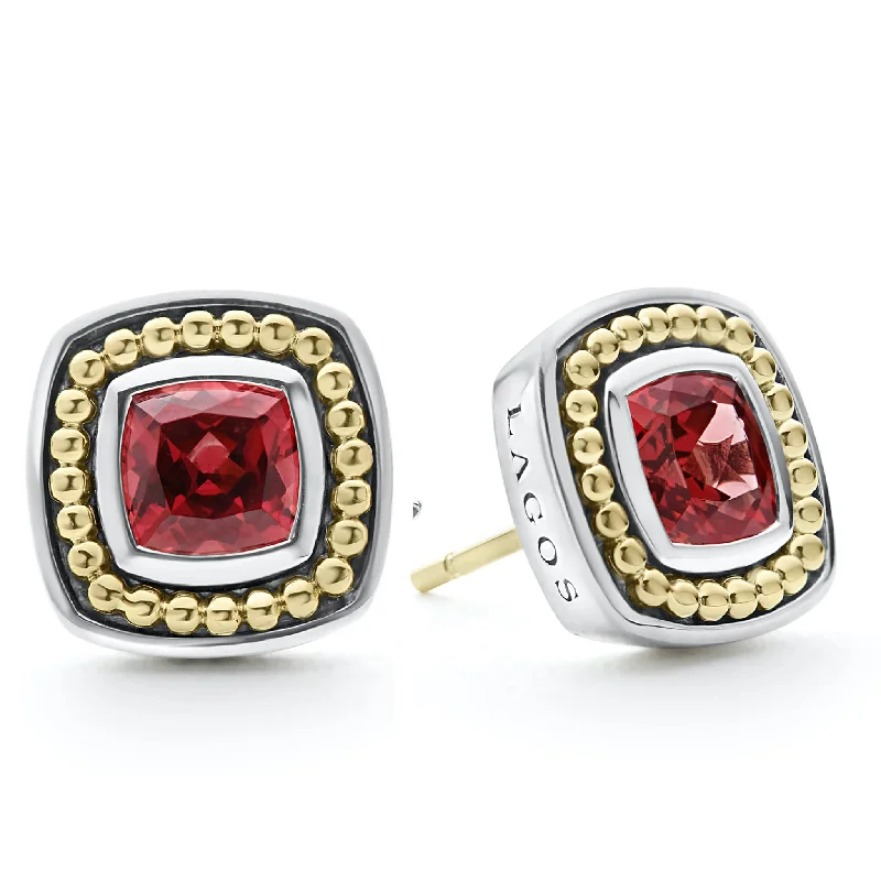 Handmade Pearl Jewelry For Timeless Elegance Rhodolite Garnet Stud Earrings