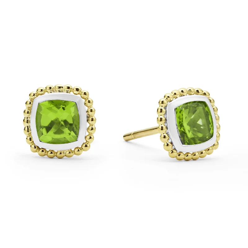 Premium Diamond Jewelry For Unforgettable Moments Two-Tone Peridot Stud Earrings