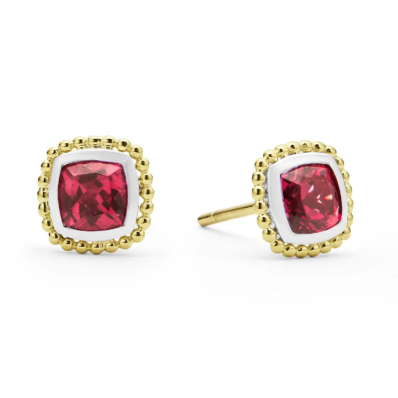 Versatile Layering Jewelry For Effortless Chic Two-Tone Rhodolite Garnet Stud Earrings
