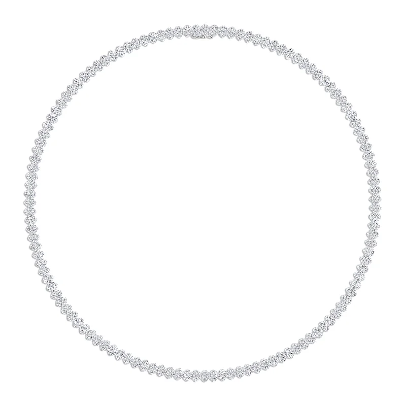 Timeless Jewelry At Special Discount Rates Large Diamond Multi-Row Tennis Necklace
