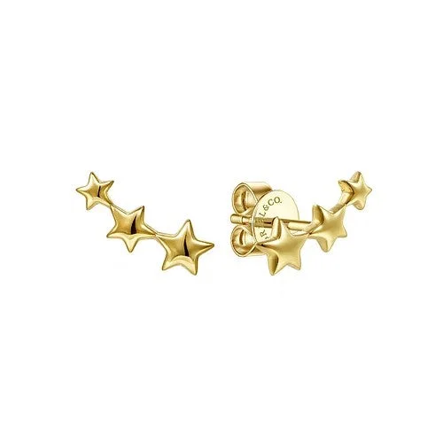Trending Jewelry Now Available At Exclusive Prices 14K Yellow Gold Triple Graduating Stars Curved Stud Earrings Trending Jewelry Now Available At Exclusive Prices 14K Yellow Gold Triple Graduating Stars Curved Stud Earrings