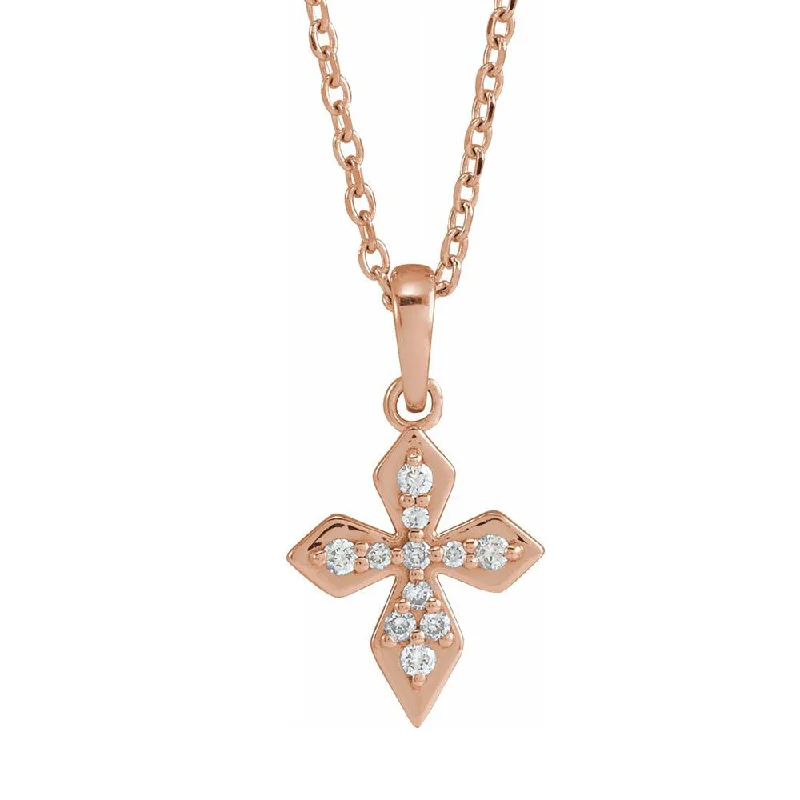 Trending Jewelry Now Available At Exclusive Prices 14K Yellow, White or Rose Gold Diamond Petite Cross Necklace, 16-18 In