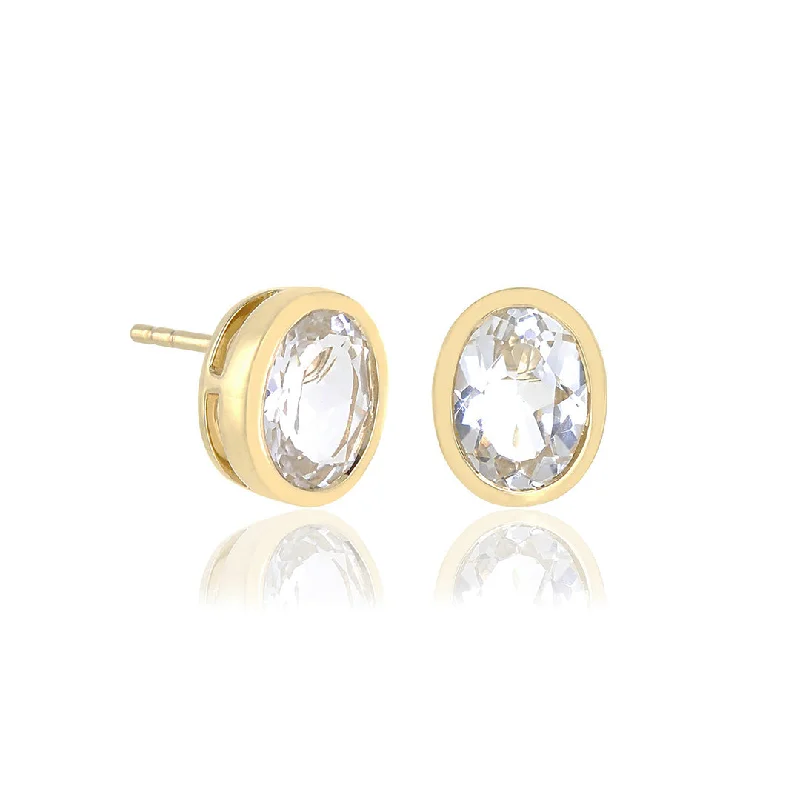 Make Your Outfit Shine With Discounted Jewelry Joan Stud Earrings in White Topaz