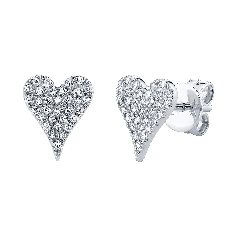 Upgrade Your Jewelry Collection For Less Medium Diamond Pavé Heart Stud Earrings