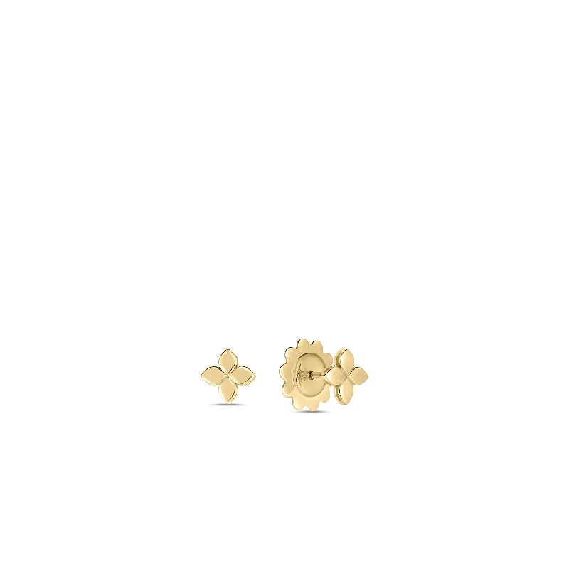 Personalized Engraved Jewelry For Meaningful Gifts 18K YELLOW GOLD LOVE IN VERONA SMALL FLOWER STUD EARRINGS