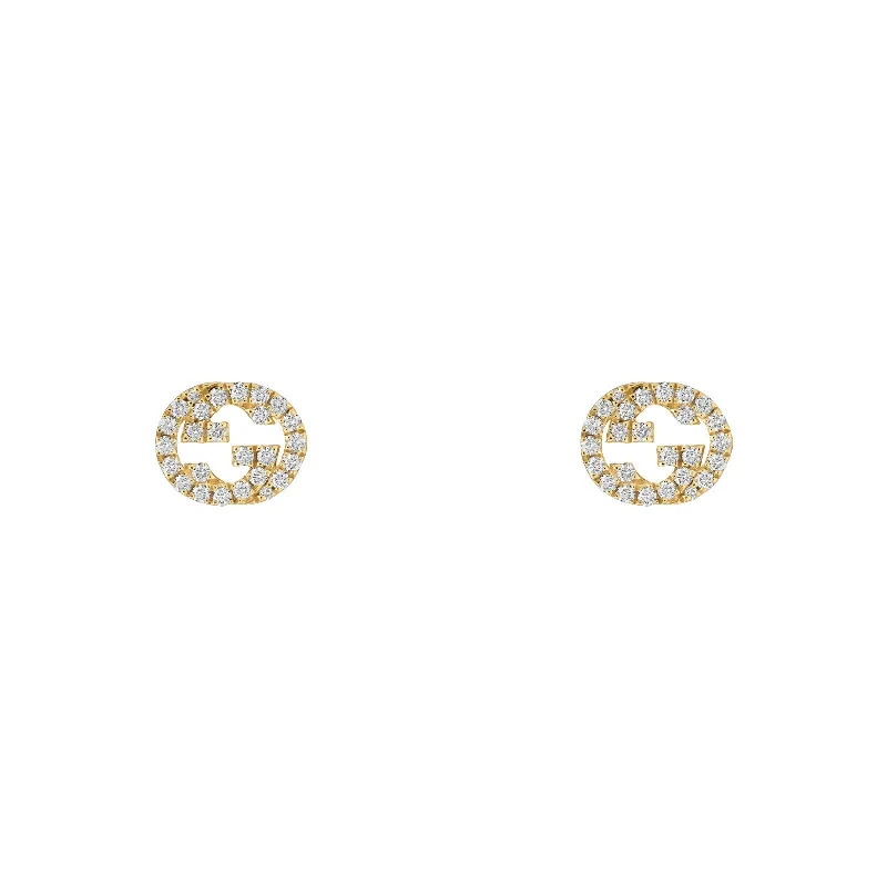 Jewelry Deals That Outshine The Rest Interlocking G Stud Earrings with Diamonds
