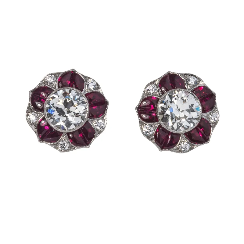 Personalized Jewelry Sale – Meaningful Gifts At Great Prices 2.19ct Diamond & 2.65ct Ruby Platinum Stud Earrings Personalized Jewelry Sale – Meaningful Gifts At Great Prices 2.19ct Diamond & 2.65ct Ruby Platinum Stud Earrings