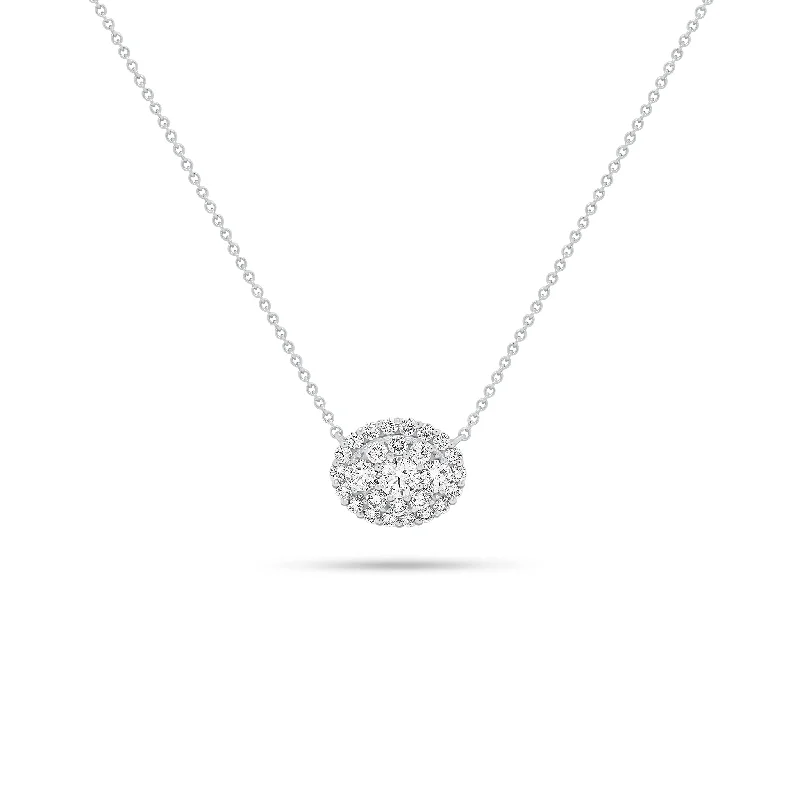 Flash Sale On Exquisite Jewelry – Don't Miss Out Diamond Oval Cluster Pendant Necklace