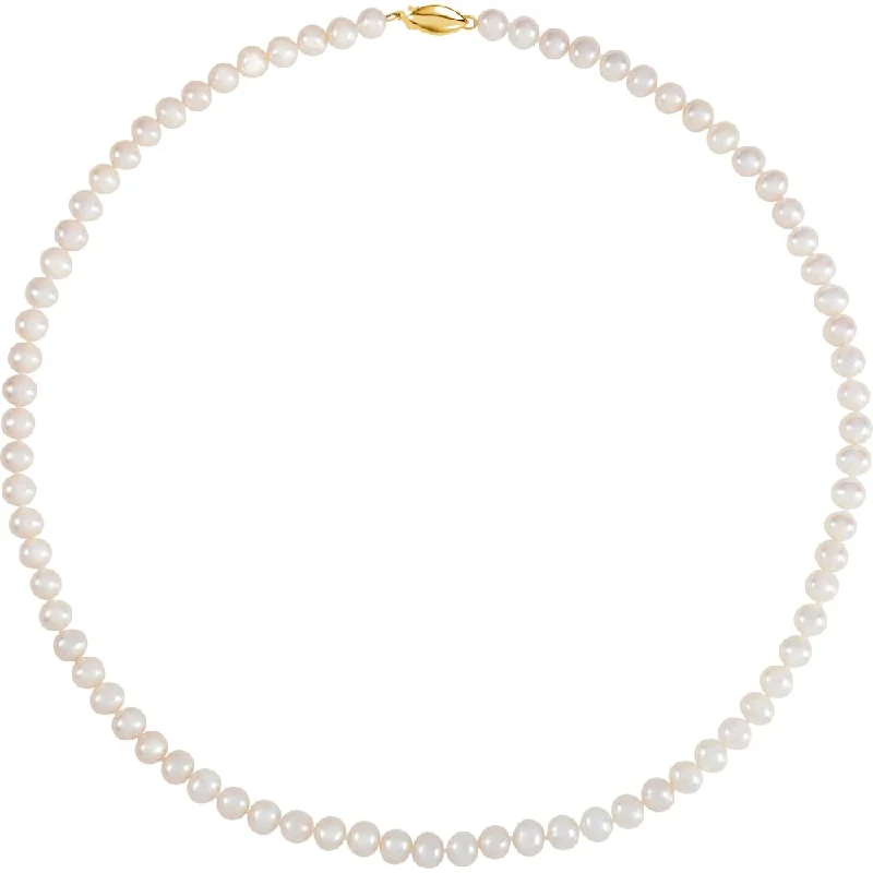 Shop Modern Jewelry Collections With Exclusive Discounts 5.5-6.0mm White FW Cultured Pearl & 14k Yellow Gold Necklace, 18 Inch