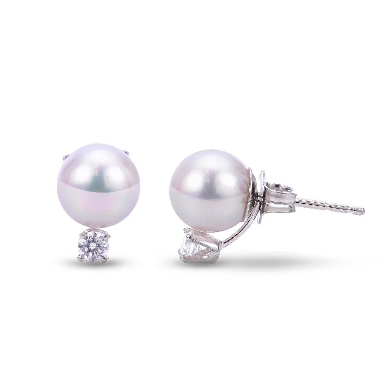 Last Chance To Grab Your Favorite Jewelry At A Discount 7mm Akoya Pearl & Diamond 14K White Gold Stud Earrings Last Chance To Grab Your Favorite Jewelry At A Discount 7mm Akoya Pearl & Diamond 14K White Gold Stud Earrings