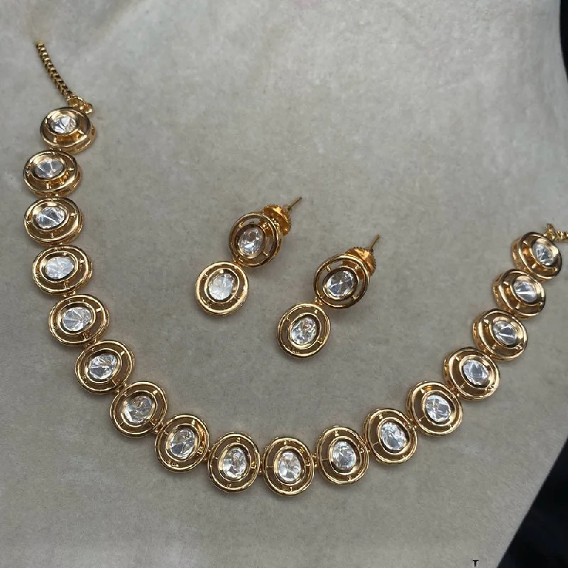 Seasonal Jewelry Sale – Upgrade Your Style Today Amoliya Jewels Gold Plated Polki Kundan Necklace Set