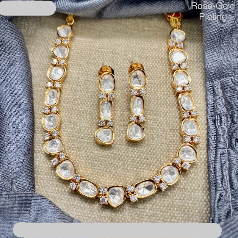 Shop Trending Jewelry With Exclusive Savings Amoliya Jewels Gold Plated Polki Kundan Necklace Set
