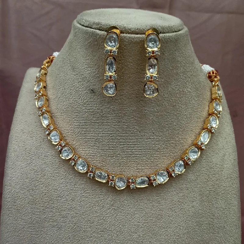 Limited-Time Offer On Premium Jewelry Collections Amoliya Jewels Gold Plated Polki Kundan Necklace Set