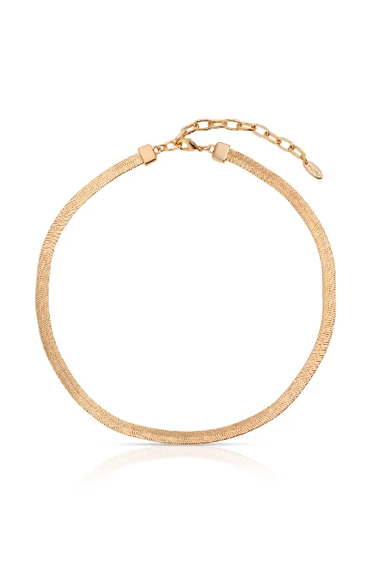 Affordable Glamour – Premium Jewelry For Less Brooklyn Flat Herringbone Chain Necklace