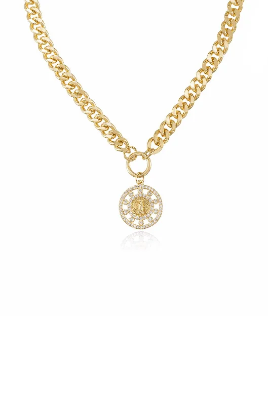 Bohemian-Inspired Jewelry For Free-Spirited Fashion Crystal Pendant Chain Link Necklace