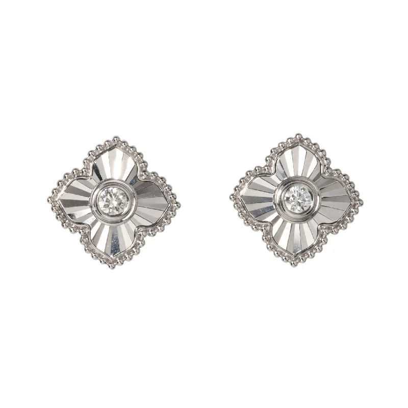 Shop Stylish Jewelry Now And Save Big Diamond 14K White Gold Fluted Quatrefoil Stud Earrings Shop Stylish Jewelry Now And Save Big Diamond 14K White Gold Fluted Quatrefoil Stud Earrings