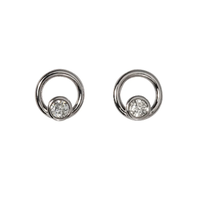 Fashion-Forward Jewelry At Incredible Prices Diamond Bezel 14K White Gold Open Circle Stud Earrings Fashion-Forward Jewelry At Incredible Prices Diamond Bezel 14K White Gold Open Circle Stud Earrings