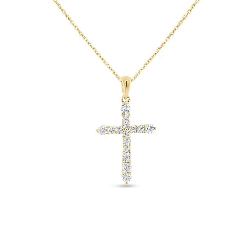 High-Quality Jewelry At A Fraction Of The Cost Diamond 15-Stone Classic Cross Pendant
