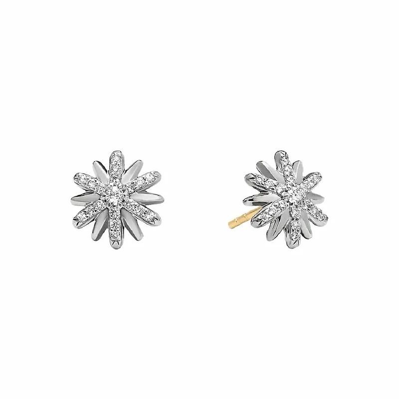 Luxury Jewelry Sale – Sparkle For Less Petite Starburst Stud Earrings with Diamonds