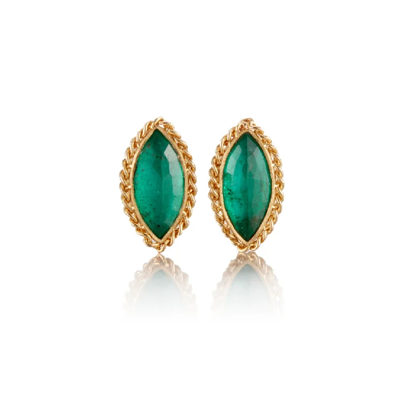 Timeless Jewelry At Special Discount Rates Emerald Marquis Stud Earrings