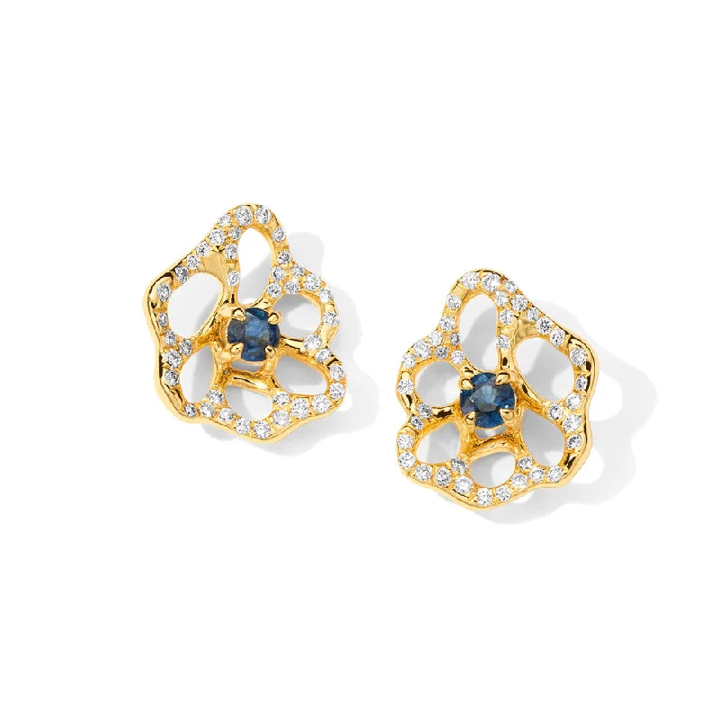 Best Jewelry Deals – Premium Quality At Exclusive Discounts Diamond & Blue Sapphire Stardust Drizzle Flora Mini Stud Earrings