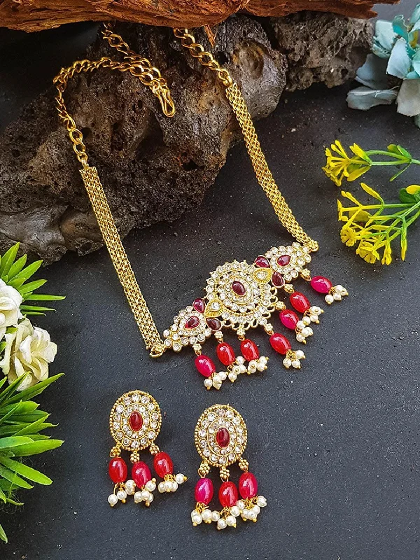 Exclusive Jewelry Discounts – Shop Now For Savings Gold Finish choker Floral pattern necklace set
