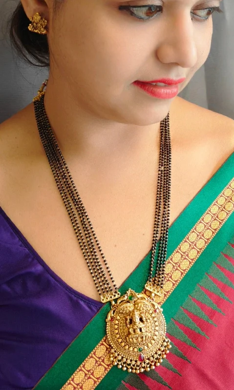 Exclusive Jewelry Bundles At Discounted Rates Gold Plated Classic Pendant design with Black crystal mala