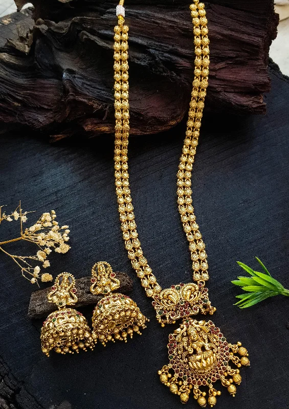 Luxury Jewelry Sale – Elegant Styles At Unbeatable Prices Gold Plated Exclusive Laxmi Long Necklace Set 23427N