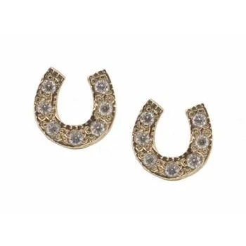 Limited-Time Offer On Elegant Jewelry Pieces Horseshoe Stud Earrings With Pave Diamonds
