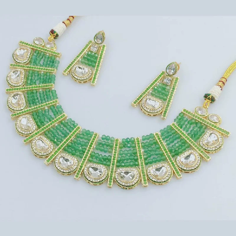 Unique Jewelry Designs Now At Discounted Rates JCM Gold Plated Austrian Stone And Pearls Necklace Set