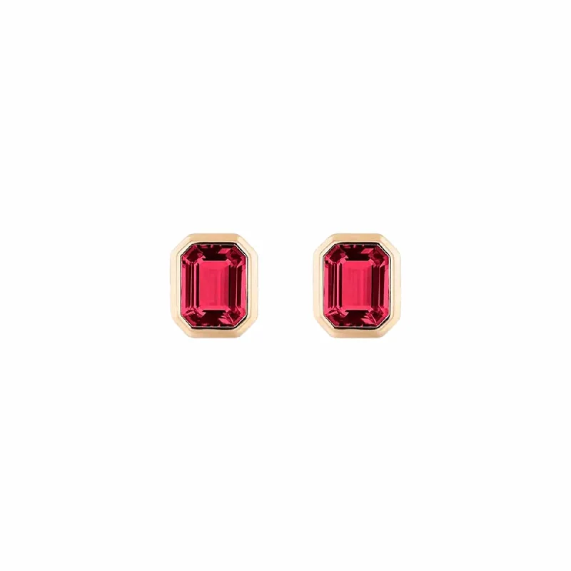 Elevate Your Outfit With Discounted Statement Jewelry Garnet Manhattan Stud Earrings
