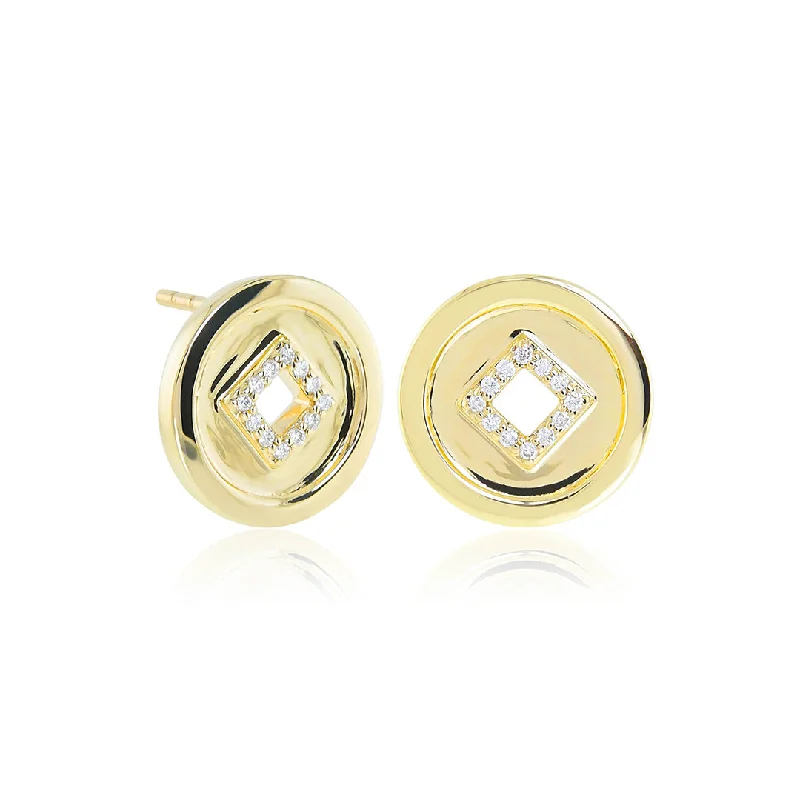 Shop Fine Jewelry With Exclusive Savings Lucky Coin & Diamond Stud Earrings