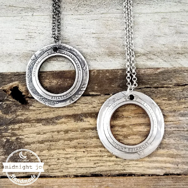 Handcrafted Jewelry Sale – Unique Designs At Low Prices National Park Quarter Inside Out Coin Necklace