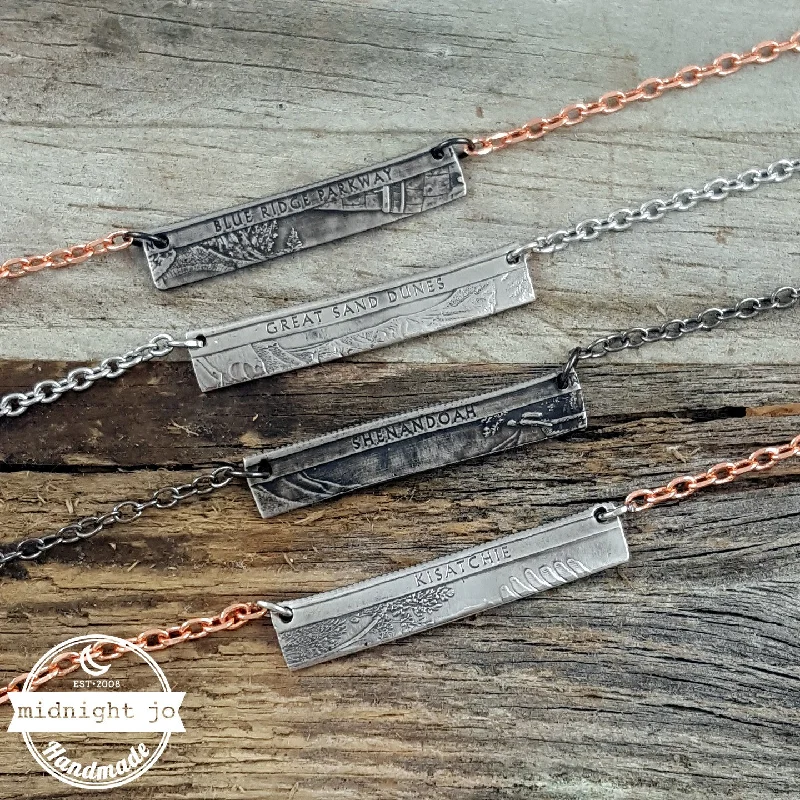 Shop Dazzling Jewelry At The Best Prices National Park Quarter Coin Bar Necklace