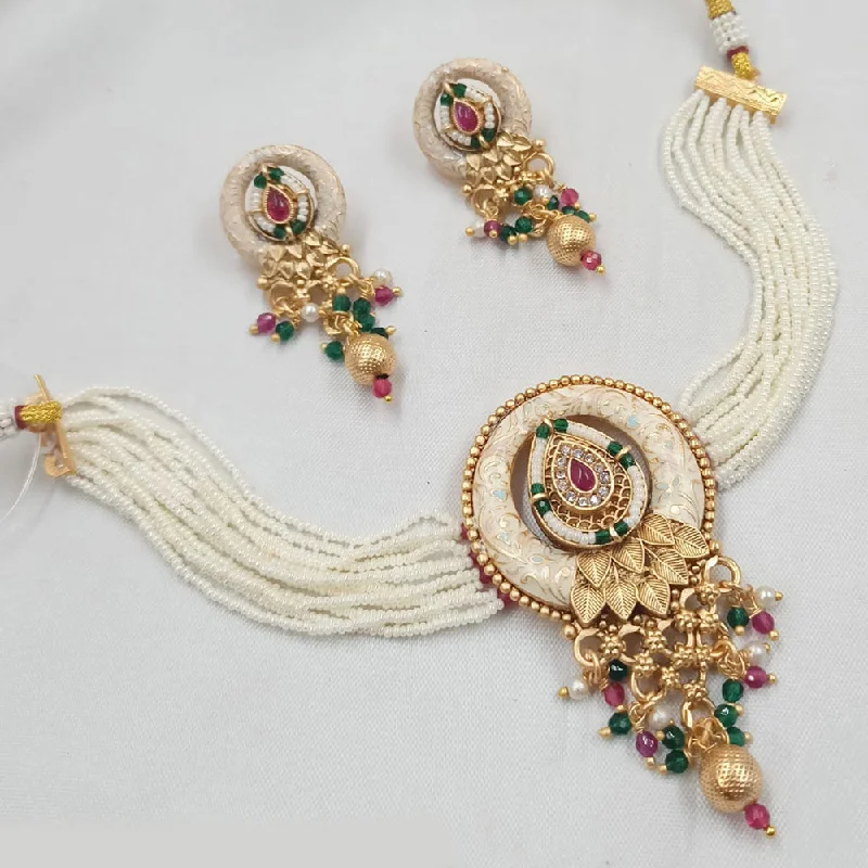 Shop Elegant Jewelry At Unbeatable Prices Padmawati Bangles Copper Gold Pearl Choker Necklace Set