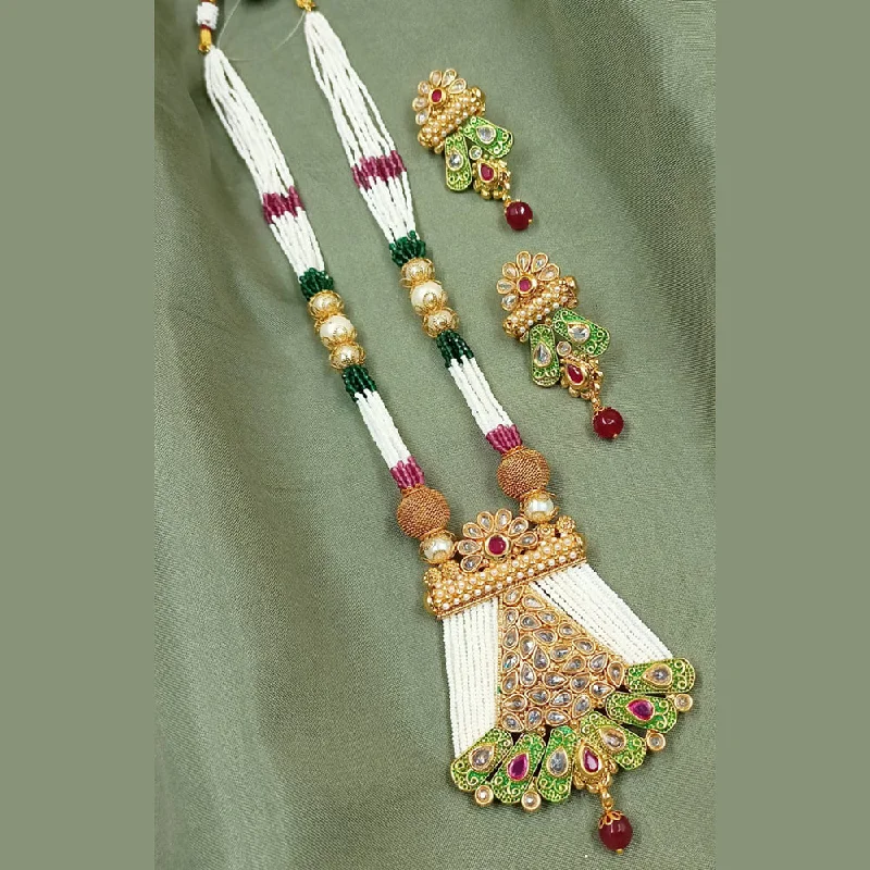 Premium Jewelry Now Available At Special Discounts Padmawati Bangles Gold Plated Crystal Stone And Pearls Long Necklace Set