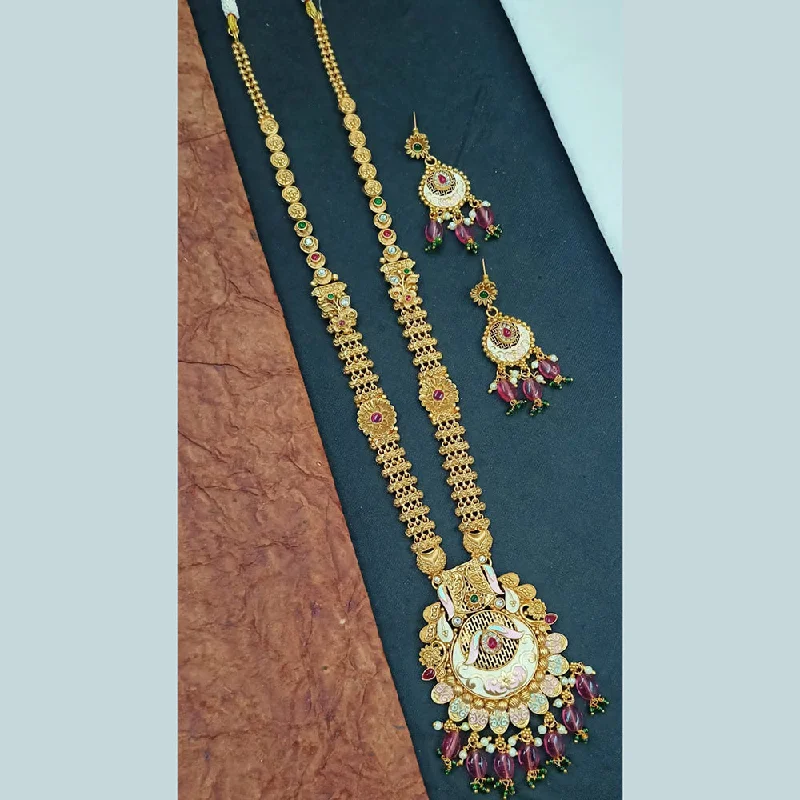 Huge Savings On Timeless Jewelry Collections Padmawati Bangles Gold Plated Pota Stone And Meenakari Long Necklace Set