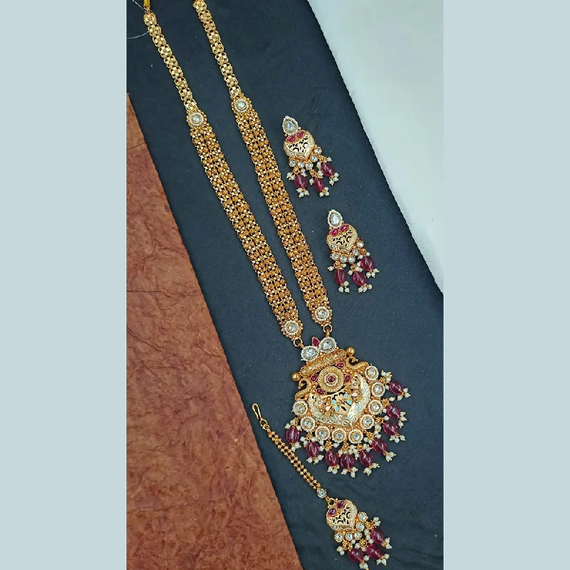 Limited-Time Offer On Elegant Jewelry Pieces Padmawati Bangles Gold Plated Pota Stone And Meenakari Long Necklace Set