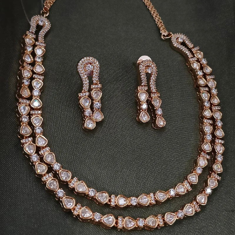 Limited-Stock Jewelry Clearance – Grab Your Favorites Now Padmawati Bangles Rose Gold  Plated Polki Kundan Stone Necklace Set