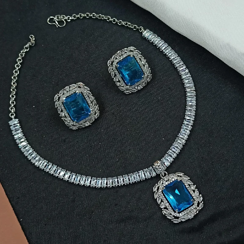 Buy More, Save More On Stunning Jewelry Designs Padmawati Bangles Silver Plated AD Necklace Set