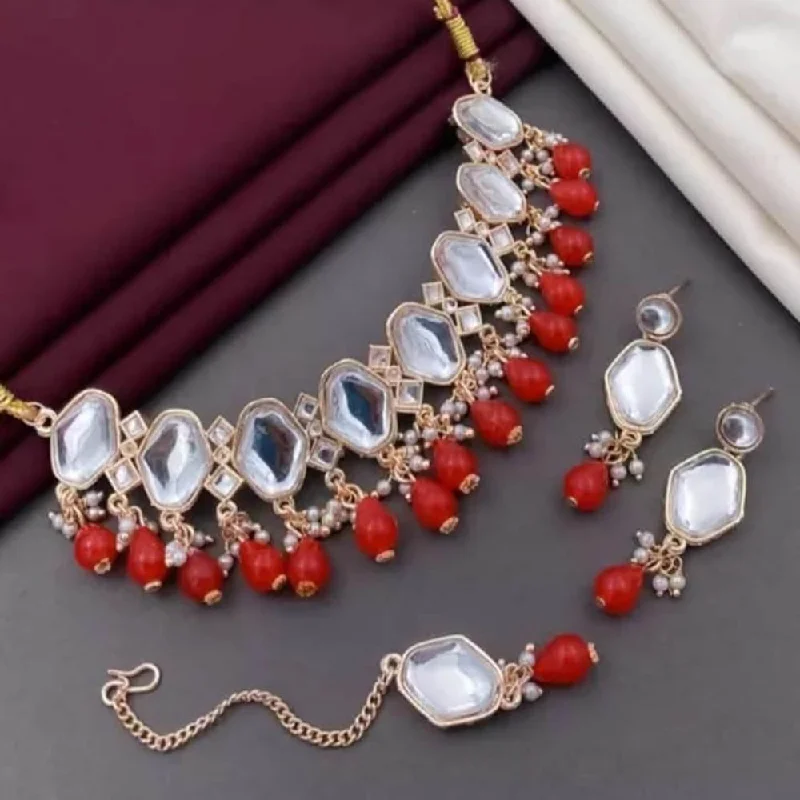 Last Chance To Grab Your Favorite Jewelry At A Discount Palak Art Gold Plated Kundan Stone And Beads Necklace Set