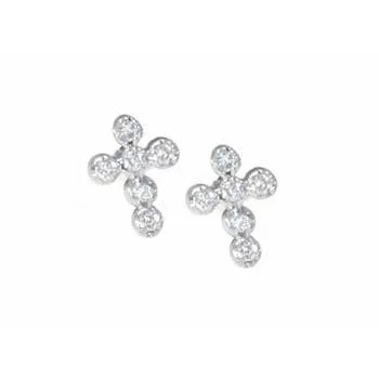 Exclusive Jewelry Sale – Shine For Less Pave Diamond Cross Stud Earrings