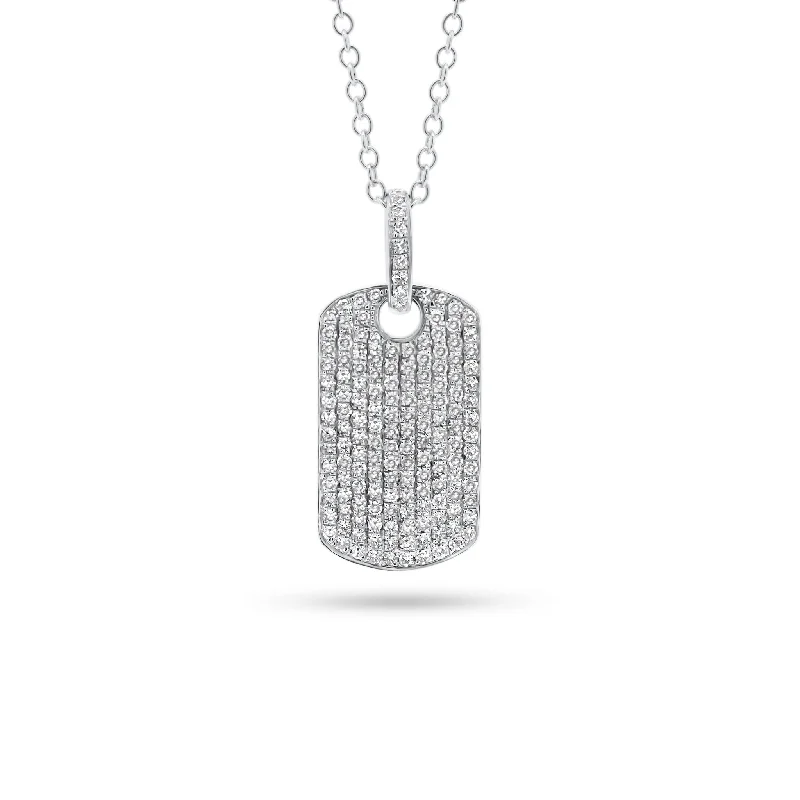Personalized Jewelry Sale – Meaningful Gifts At Great Prices Pave Diamond Dog Tag Necklace with Diamond Bail