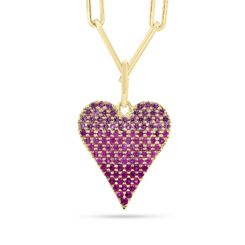 Huge Savings On Timeless Jewelry Collections Ombre Pink Sapphire Heart Pendant