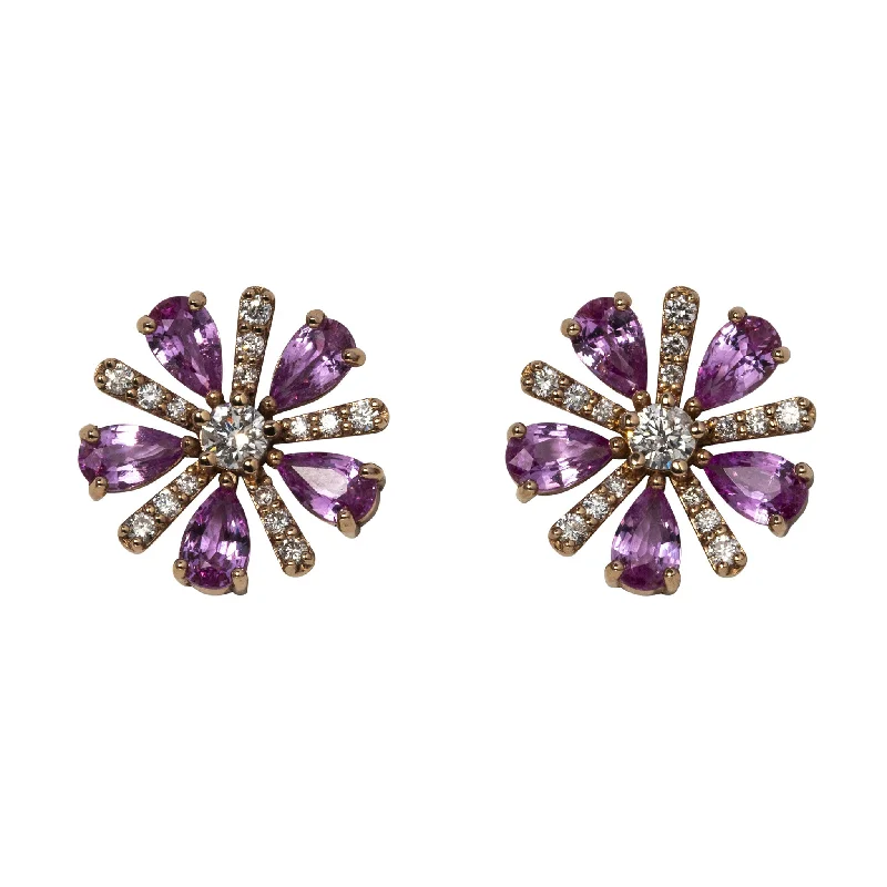 Shop Dazzling Jewelry At The Best Prices Pink Sapphire & Diamond 18K Rose Gold Stud Earrings Shop Dazzling Jewelry At The Best Prices Pink Sapphire & Diamond 18K Rose Gold Stud Earrings
