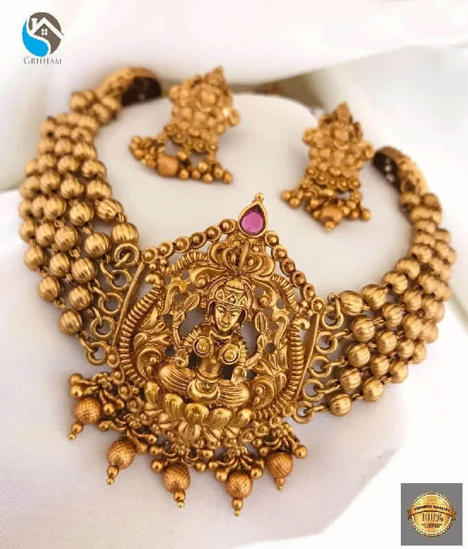Exclusive Jewelry Bundles At Discounted Rates Premium Gold Finish Best seller Short Laxmi Choker Set